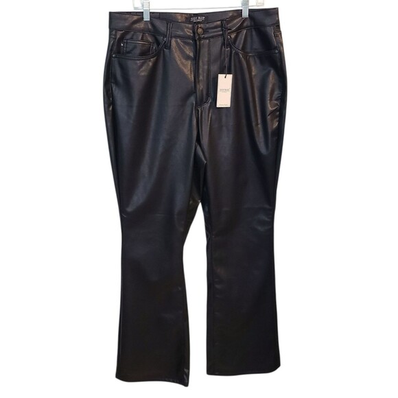 Judy Blue Pants - Judy Blue Womens 16 Black Faux Leather Bootcut Tummy Control High Rise Pants